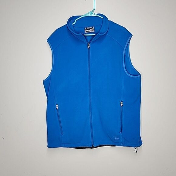 REI Coop Full Zip Vest Fleece Sleeveless Blue Men’s XXL Zipper/Kangaroo Pockets - Picture 1 of 4